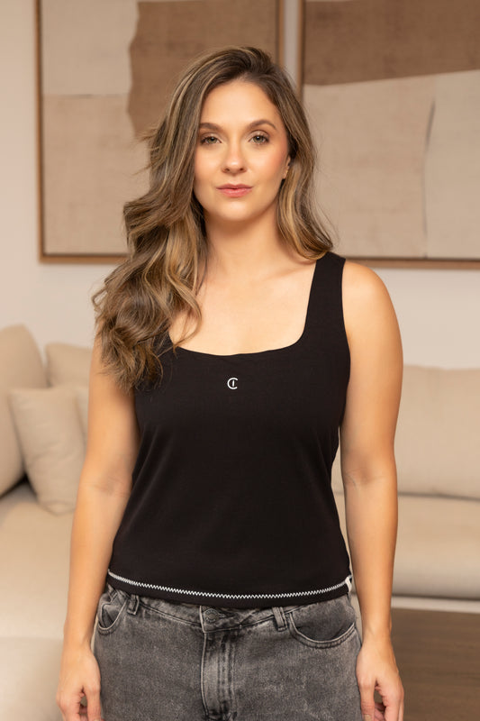 Square Aura Tank - Black