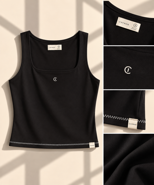 Square Aura Tank - Black
