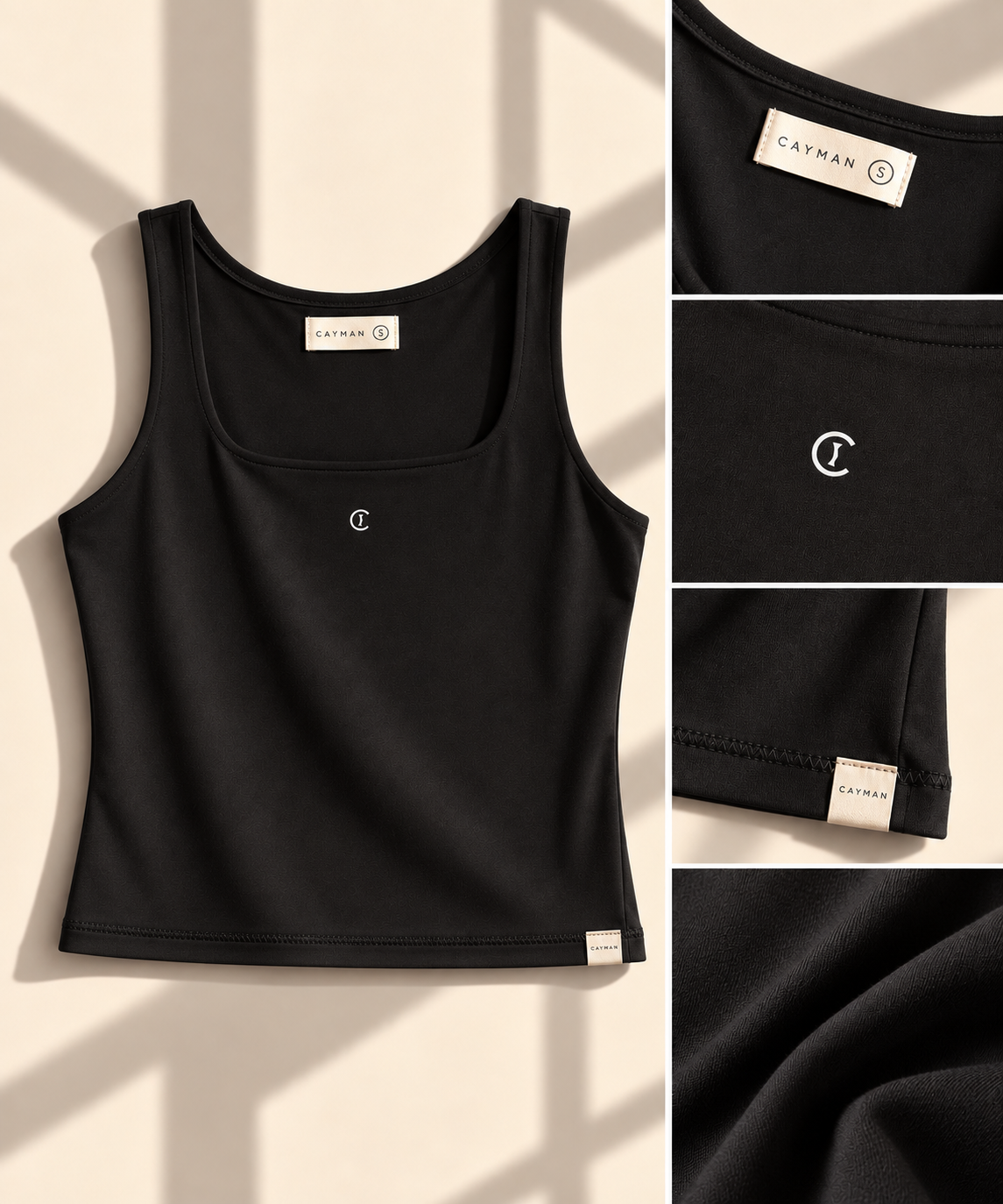 Square Aura Tank - Black
