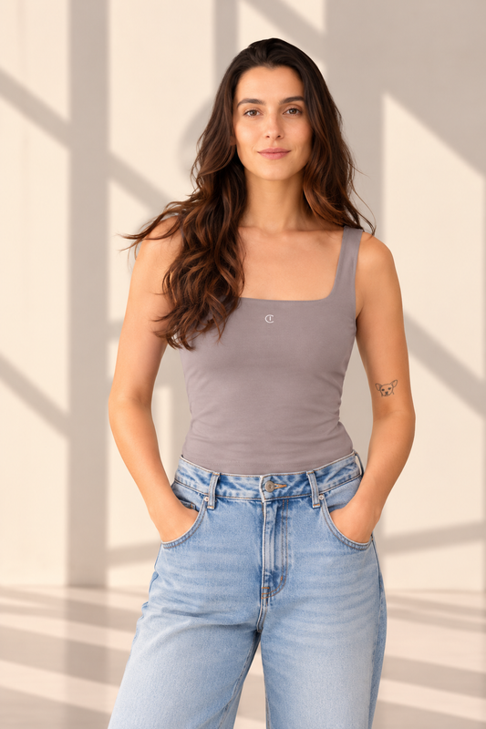 Square Aura Tank - Gray